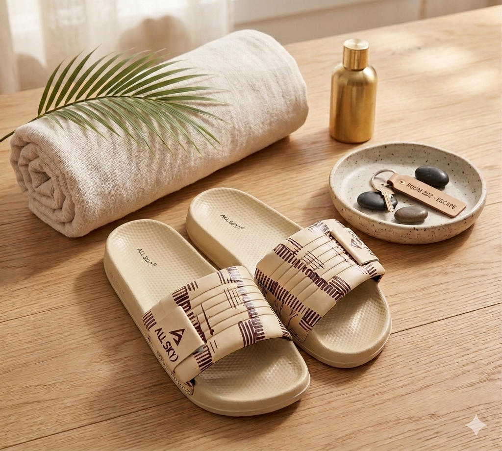 All-Sky Men's Premium Sliders – Lightweight EVA Comfort Slides with Stylish Graphic Strap